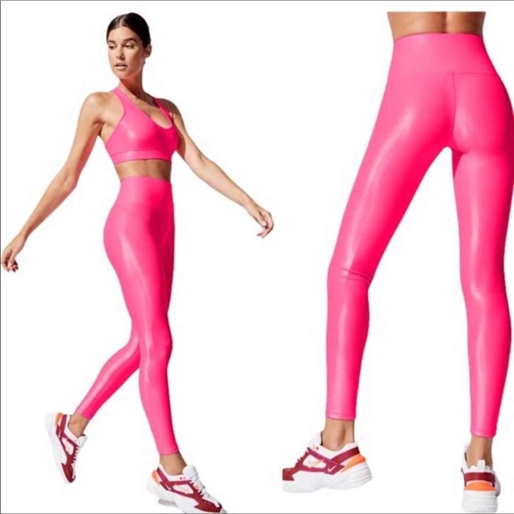 Carbon38 High Waist Takara Hot Pink Leggings Womens Large